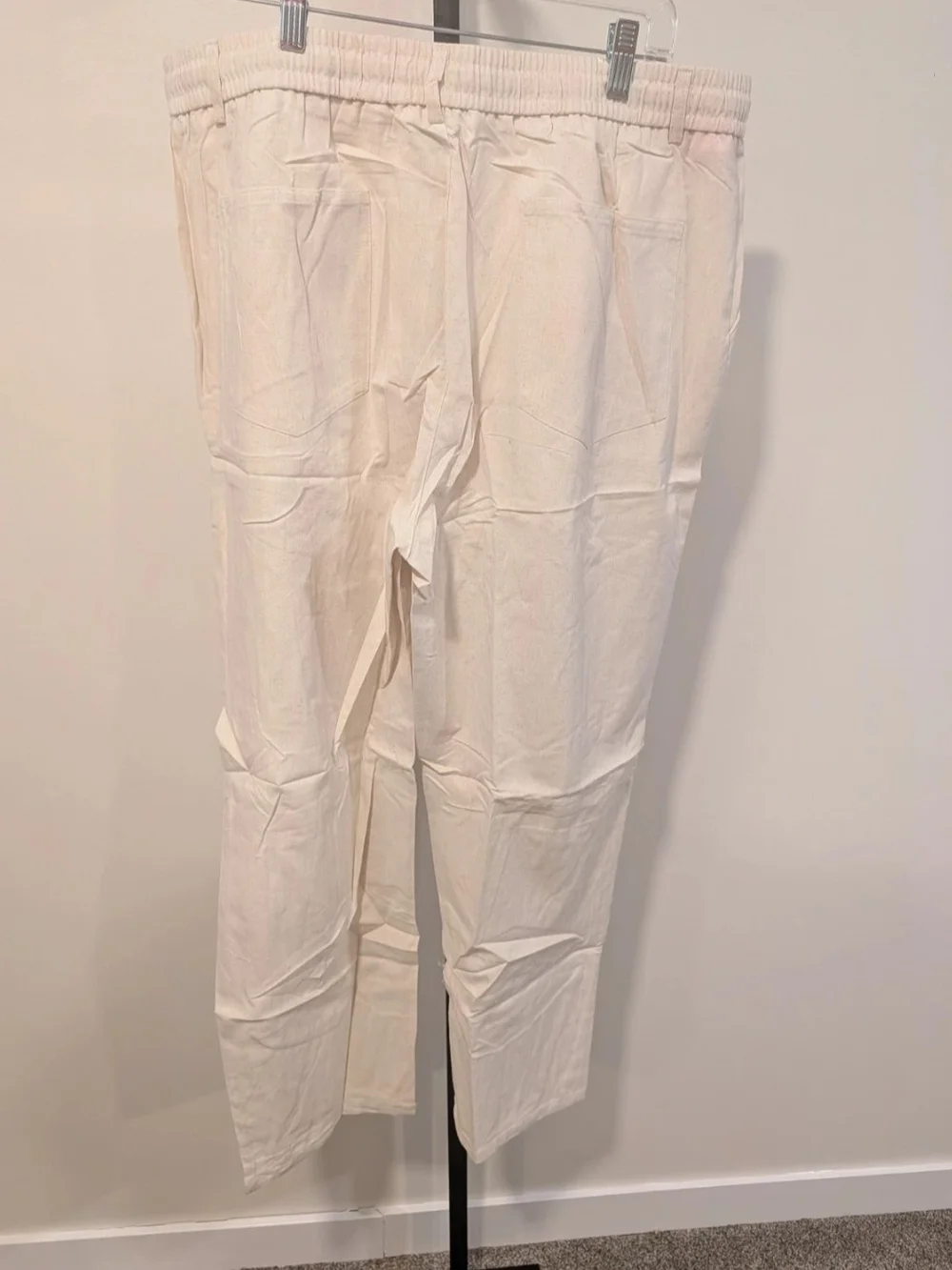 Coofandy Men's Lightweight Cream Drawstring Chinos